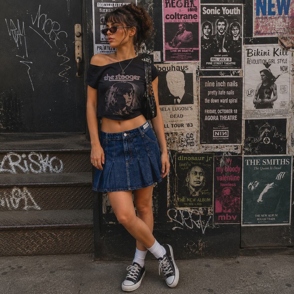 ZARA Sz L Pleated Dark Blue Denim Cotton Mini Skirt Bratz Y2K Skater Girl Pocket